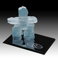 Frosted Inukshuk Sculpture on Ebony Base (6")